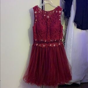A Short Burgundy Dress